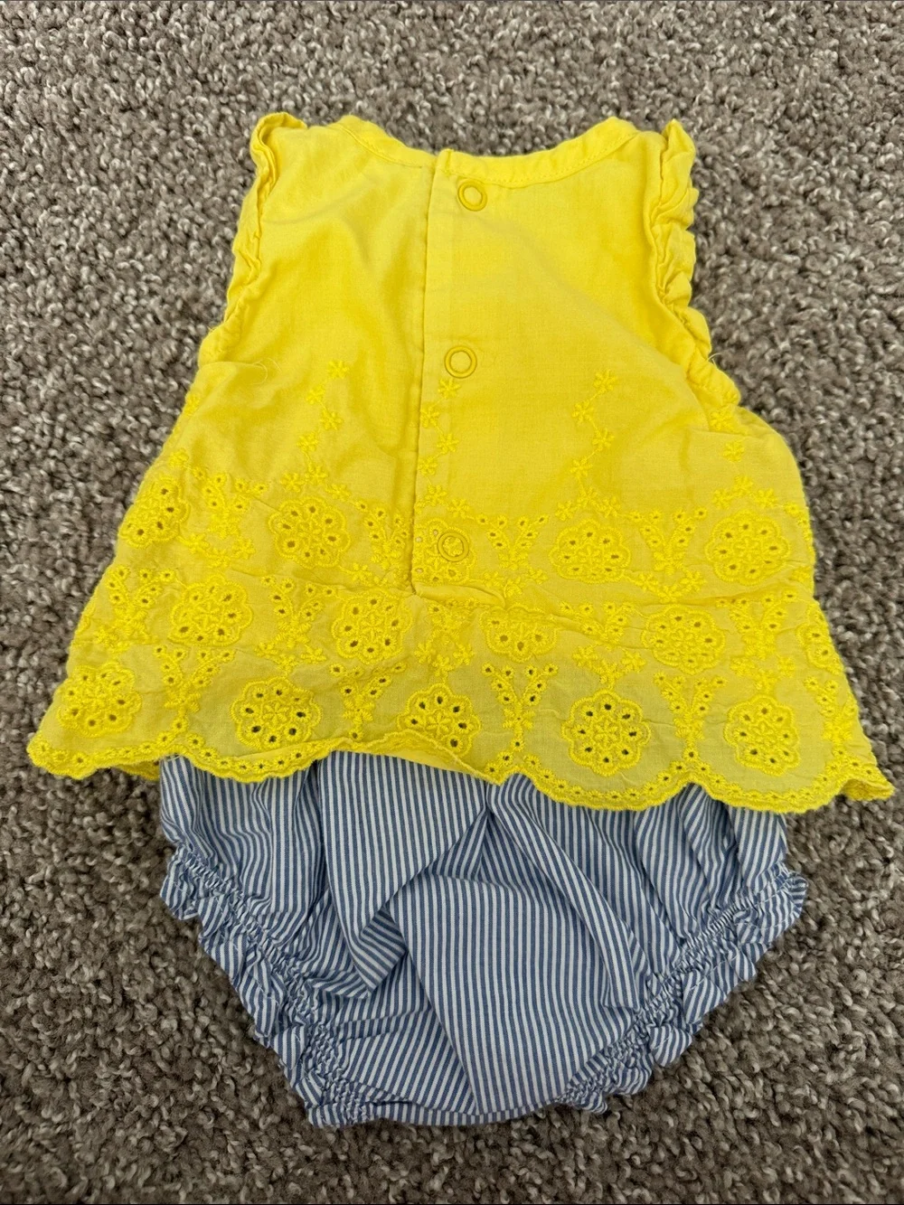 Yellow Eyelet Baby Dress Romper Carter’s